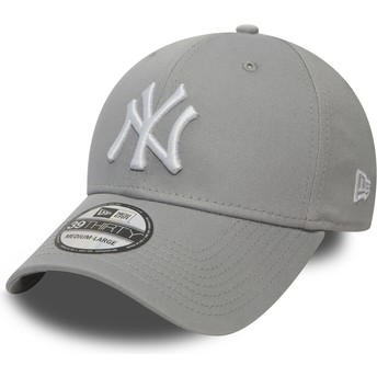 New Era Curved Brim 39THIRTY Classic New York Yankees MLB Fitted Cap grau