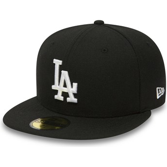 New Era Flat Brim 59FIFTY Essential Los Angeles Dodgers MLB Fitted Cap schwarz