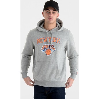 Sweat à capuche gris Pullover Hoody New York Knicks NBA New Era