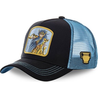Capslab Aquarius AQU Saint Seiya: Knights of the Zodiac Black and Blue Trucker Hat