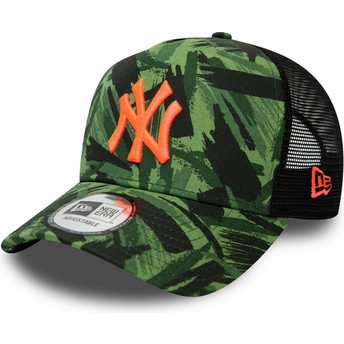 Casquette trucker camouflage avec logo orange Seasonal A Frame New York Yankees MLB New Era
