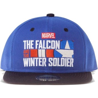 Casquette plate bleue et noire snapback The Falcon And The Winter Soldier Logo Marvel Comics Difuzed