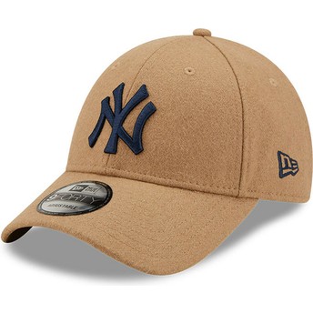 Casquette courbée marron ajustable avec logo bleu 9FORTY Winterized New York Yankees MLB New Era