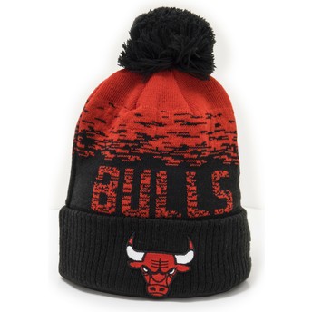 New Era Sport Cuff Chicago Bulls NBA Black and Red [with Pompom] Beanie