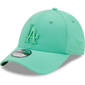 Casquette courbée verte ajustable avec logo vert 9FORTY League Essential Los Angeles Dodgers MLB New Era