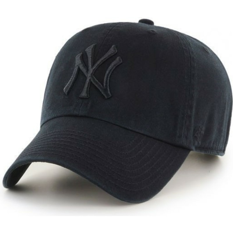 47-brand-curved-brim-mit-schwarzem-logo-new-york-yankees-mlb-clean-up-cap-dunkelschwarz