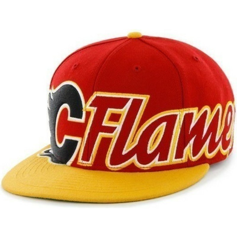 47-brand-flat-brim-script-logo-calgary-flames-nhl-snapback-cap-schwarz-