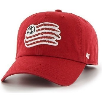 47 Brand Curved Brim Großes Vorderes Logo New England Revolution FC Cap rot