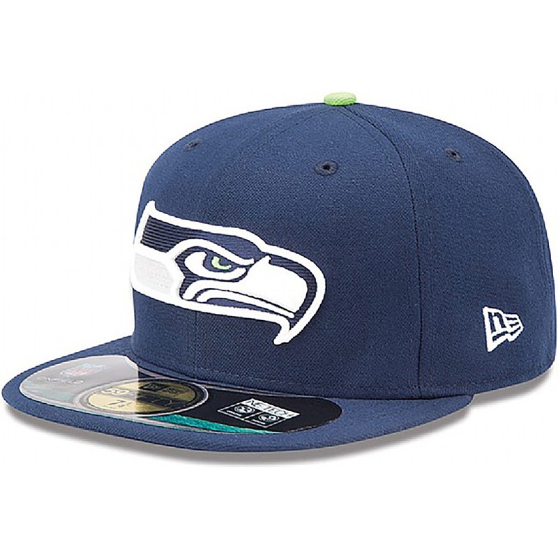 casquette-plate-bleue-ajustee-59fifty-authentic-on-field-game-seattle-seahawks-nfl-new-era